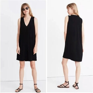 Madewell Heather Button-Front Dress in black